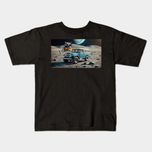 1966 Toyota Land Cruiser FJ on the Moon Kids T-Shirt